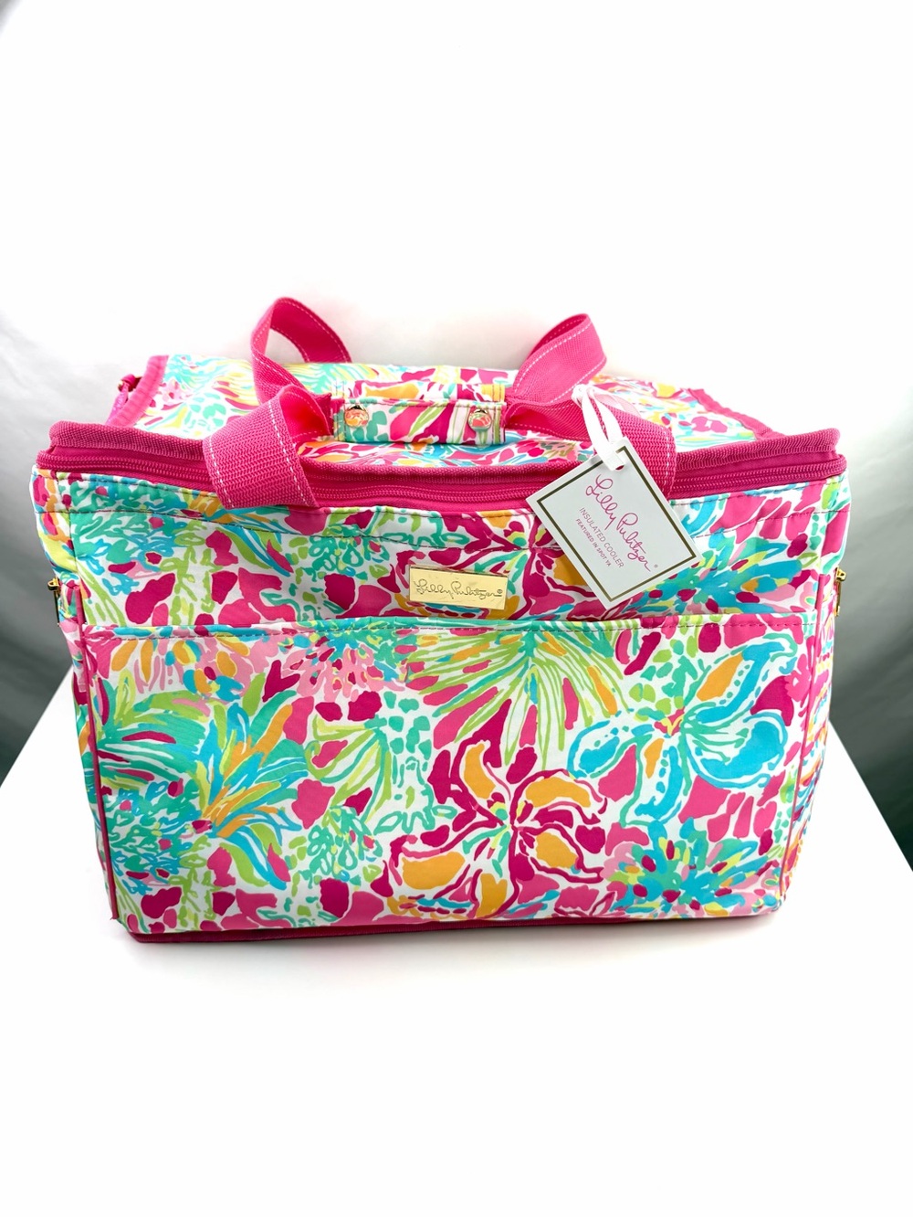 Lilly Pulitzer Pink Spot Ya Insulated Cooler Floral Tote Bag